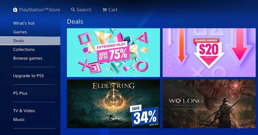 Screenshot of the PlayStation store.  Captured on PlayStation 4.
