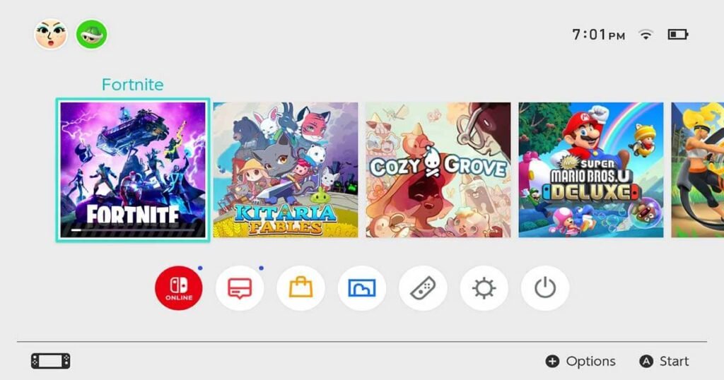 Game download progress bar on the Nintendo Switch home screen.